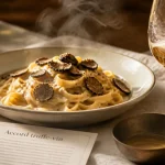 accord mets vins pates aux truffes : pâtes à la truffe, copeaux et vin blanc