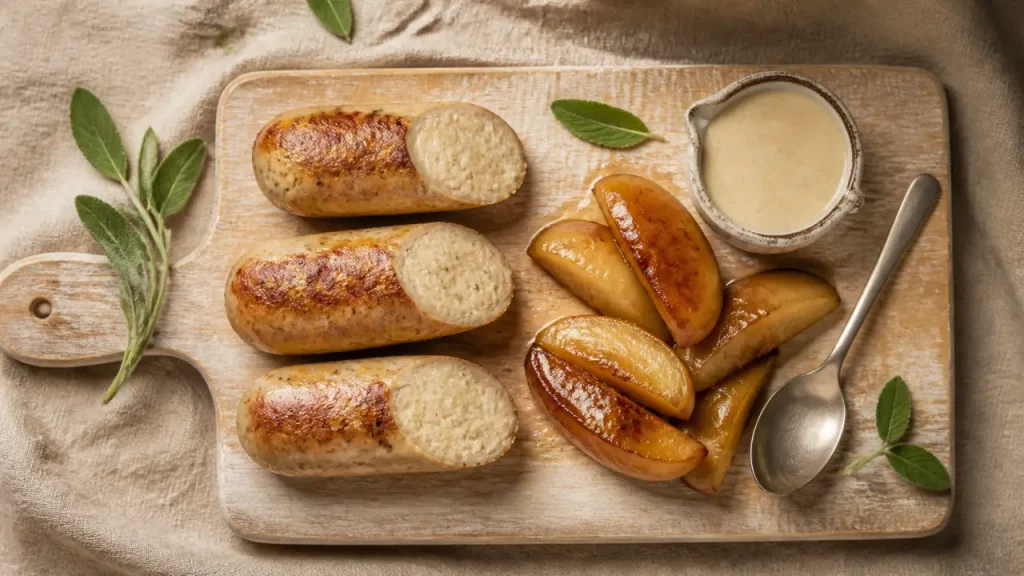 Boudin blanc recette aux pommes, moelleux doré en tranches
