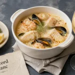 Cassolette de la mer et vin blanc sec en accord