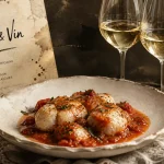Lotte armoricaine nappée de sauce tomate, vin blanc, fumet