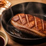 Magret de canard peau croustillante en poêle en fonte