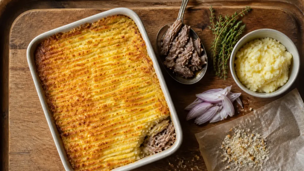 Parmentier de canard 200°C, purée moelleuse et canard effiloché