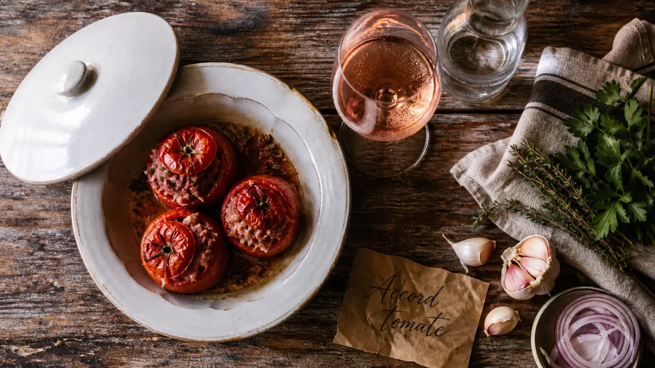 Quel vin servir avec des tomates farcies : rosé sec, rouge léger, tomates farcies rôties