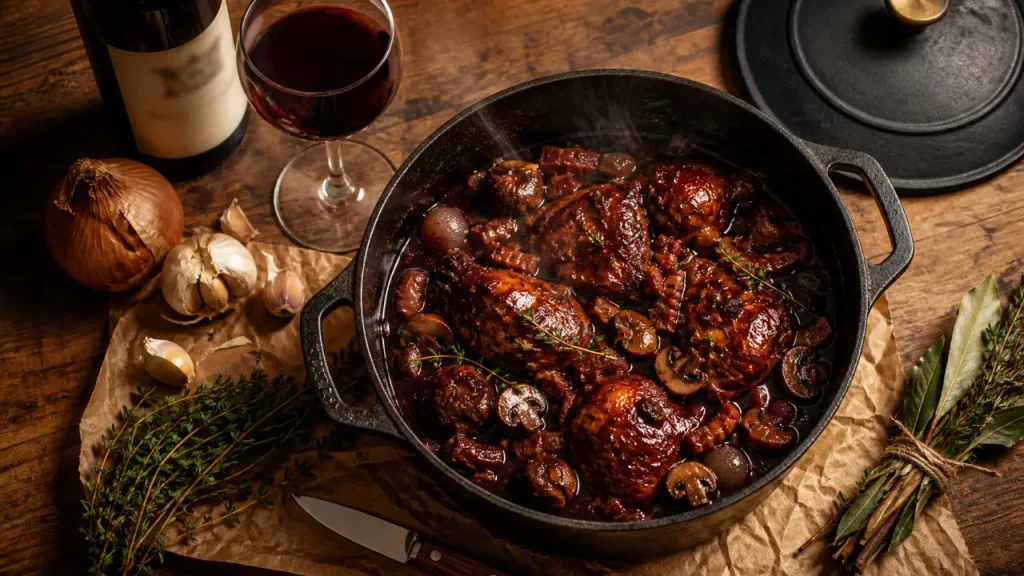 Quel vin servir avec un coq au vin rouge : Bourgogne