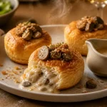 Recette bouchee reine : feuillete croustillant et sauce veloutée, bouchées dorées