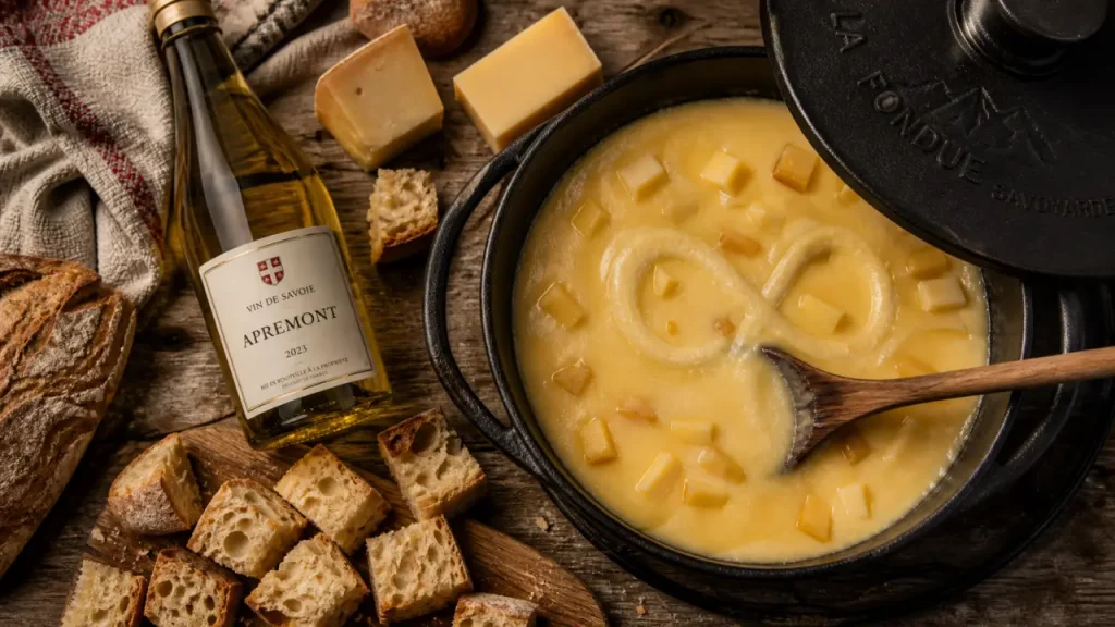 Recette fondue savoyarde : 3 fromages et vin blanc, sans grumeaux