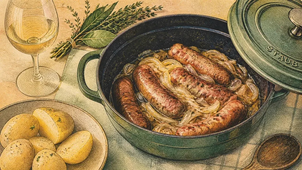 Recettes diots vin blanc : diots mijotés au vin, sauce courte savoyarde