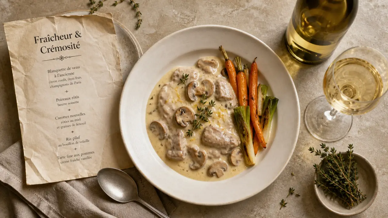 vin blanquette veau blanc frais en photo
