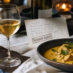 Vin cuisine épicée avec curry coco et vin blanc frais
