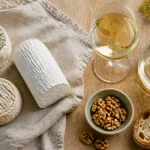 Vin fromage chèvre : verre et fromage de chèvre frais, affiné ou chaud