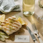 Vin poisson grillé : blanc vif avec cabillaud grillé au citron