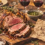 Accord mets vins agneau : gigot rôti rosé, carafe de vin rouge