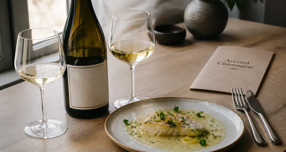 accord mets vins chassagne-montrachet blanc : turbot beurre blanc, vin jaune pâle