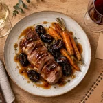 Accord mets vins filet mignon de porc avec sauce au miel, vin blanc et rouge