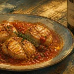Accord mets vins lotte à l'américaine avec vin blanc et sauce tomate