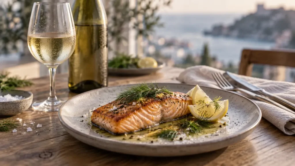 Accord mets et vins saumon : vin blanc, rosé sec ou rouge léger