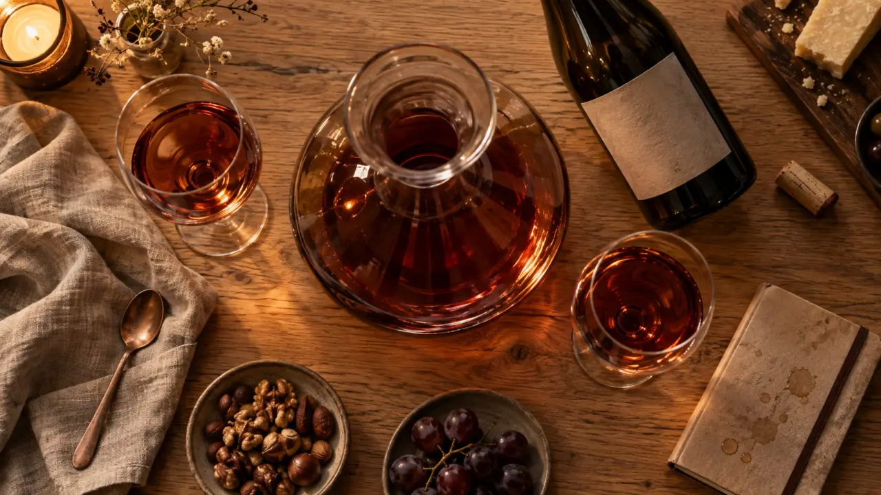 Carafe à vin pour oxygénation du vin, vue de dessus