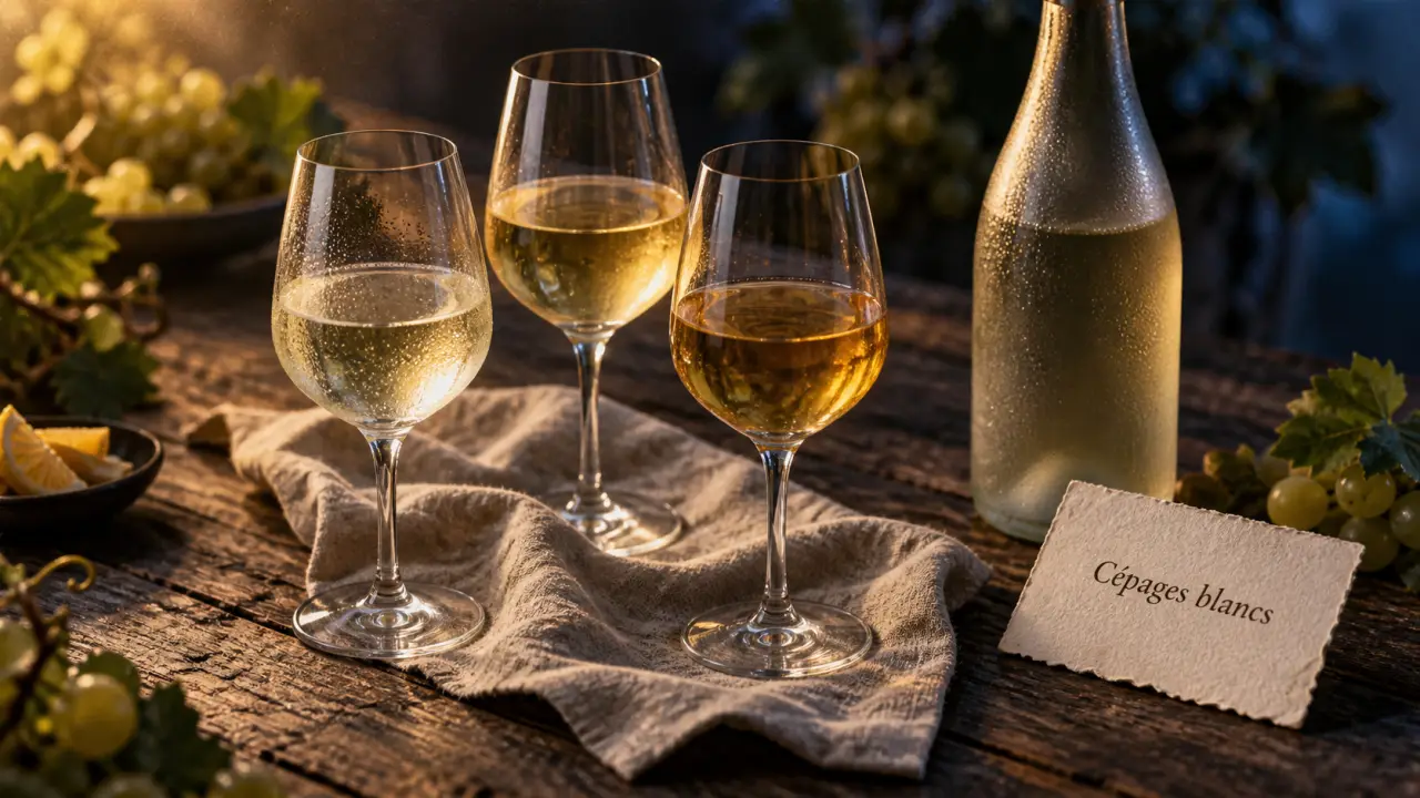 cepages blanc : verres de vin blanc et profils aromatiques