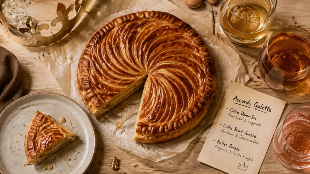 Que boire avec une galette des rois : cidre, poiré et bulles en verres
