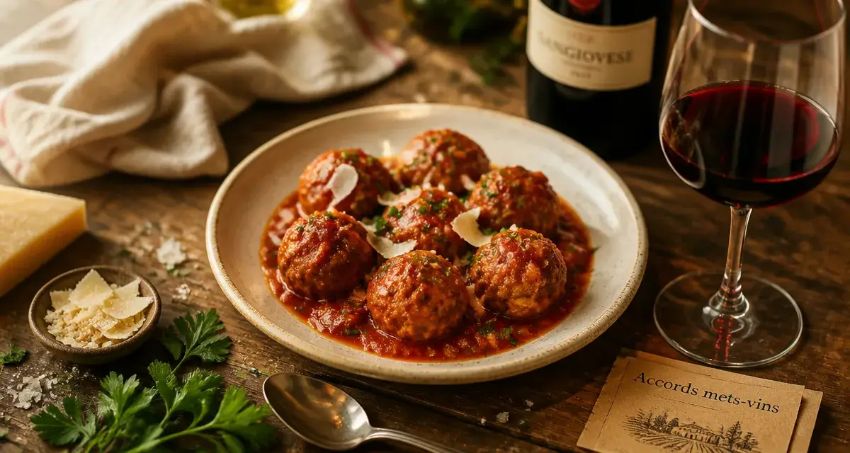 Quel vin avec des boulettes de viande : boulettes à la sauce tomate et vin rouge