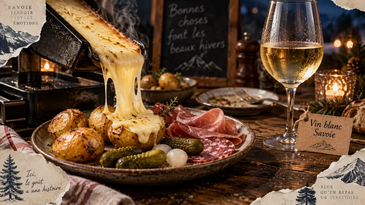 Quel vin boire avec une raclette au fromage : vin blanc de Savoie