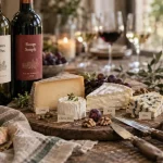 Quel vin de Bordeaux avec le fromage : fromages et bouteille de Bordeaux blanc et rouge