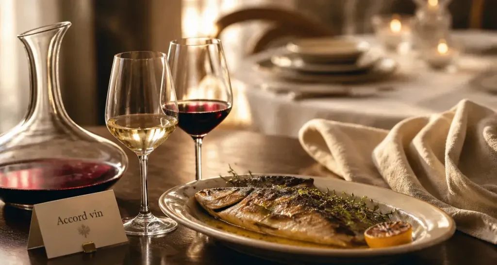 Quel vin servir : accord vin blanc sec et rouge souple avec poisson grillé et sauce beurrée