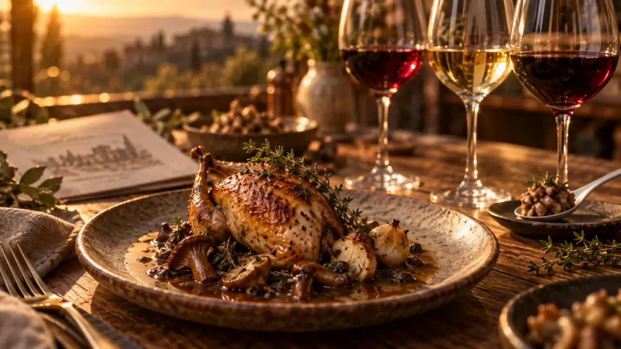 Quel vin servir avec des cailles : caille rôtie et verres de vin