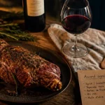 Quel vin servir avec le gigot d’agneau : verre de rouge rubis et gigot rôti