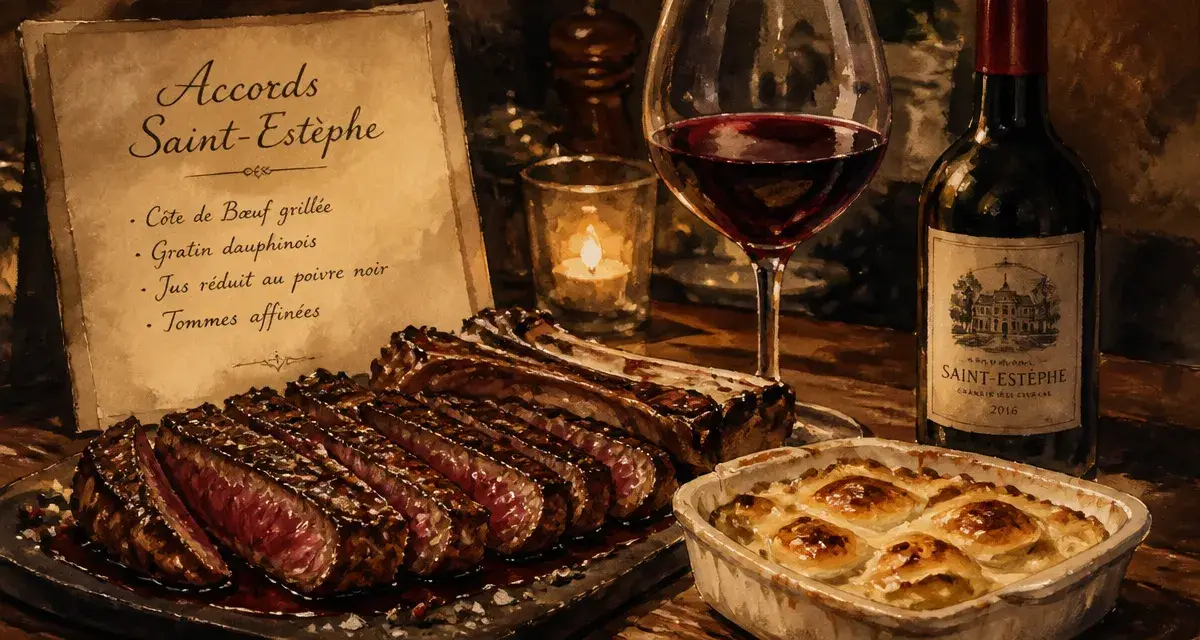 Bœuf avec sauces pour accorder le saint estèphe vin avec quel plat