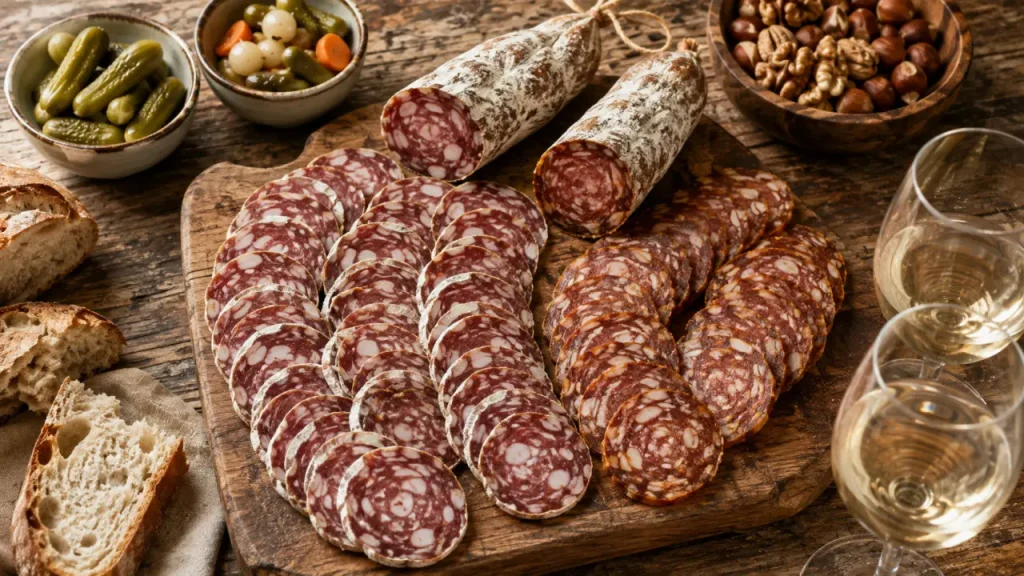 Saucisson apéritif nature, fumé et mini, prêt à l’apéritif