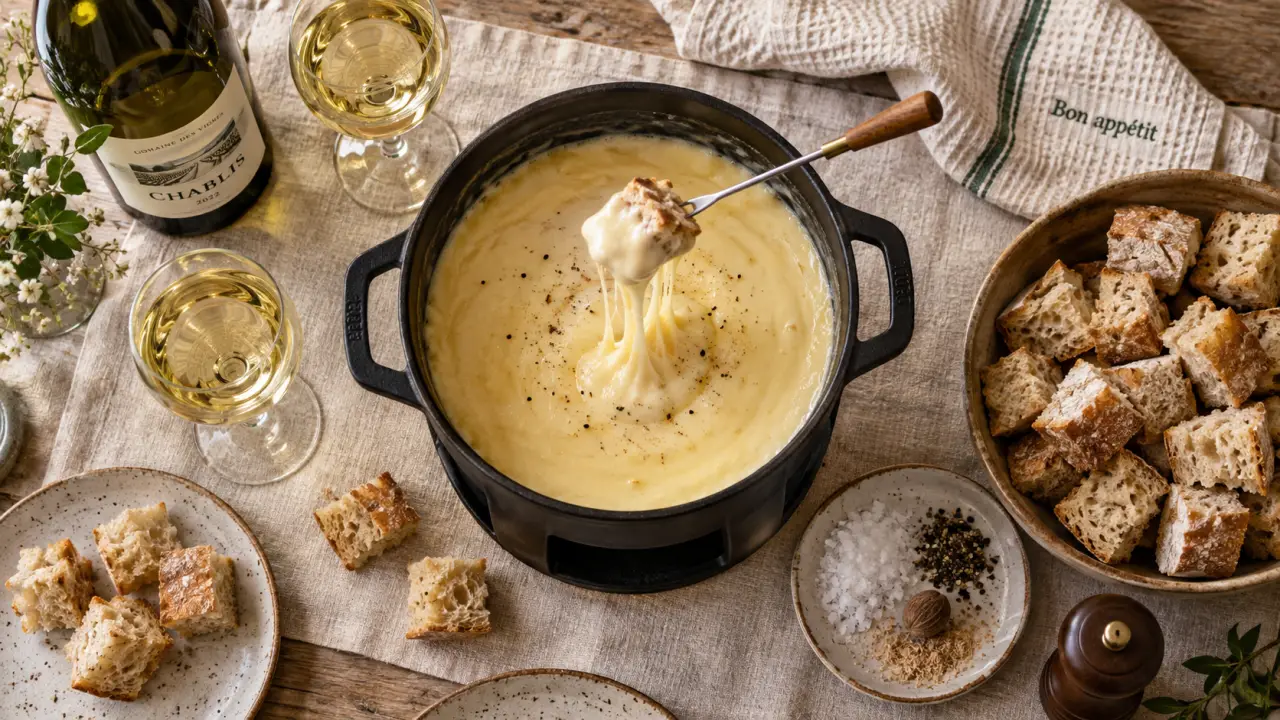 Vin blanc avec fondue fromage : accord frais