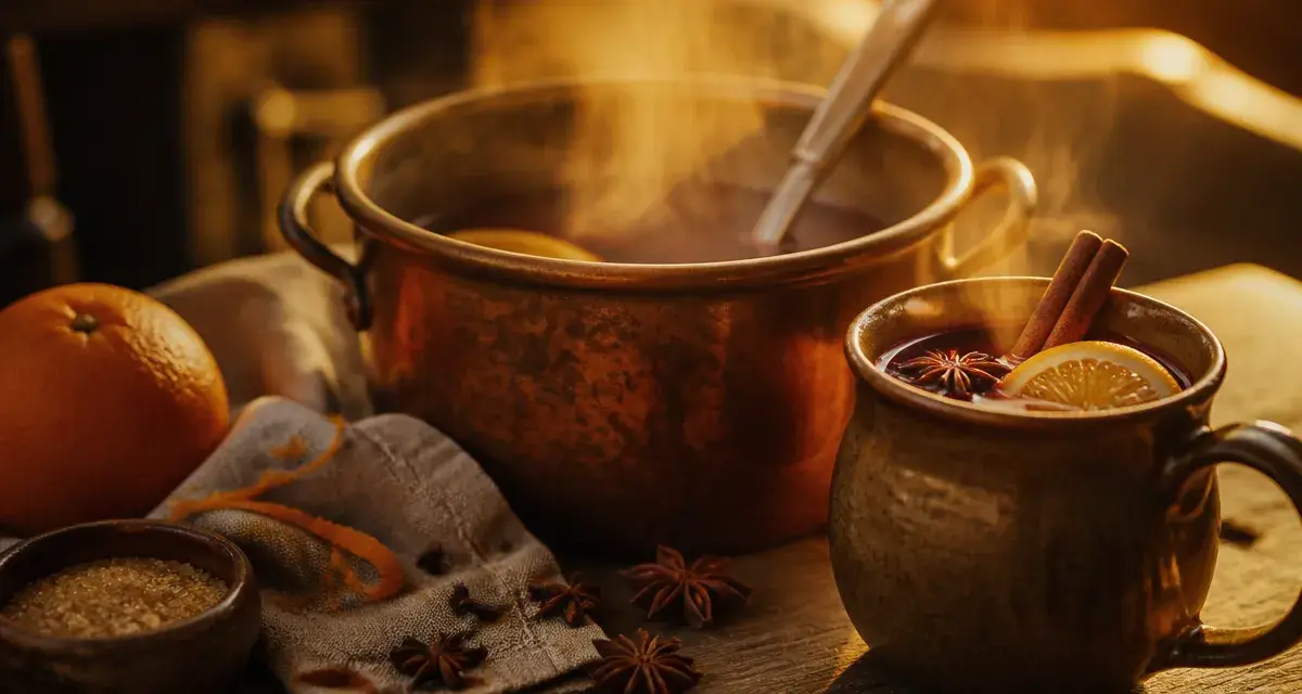 Vin chaud recette maison, mug fumant aux épices, anti-amertume