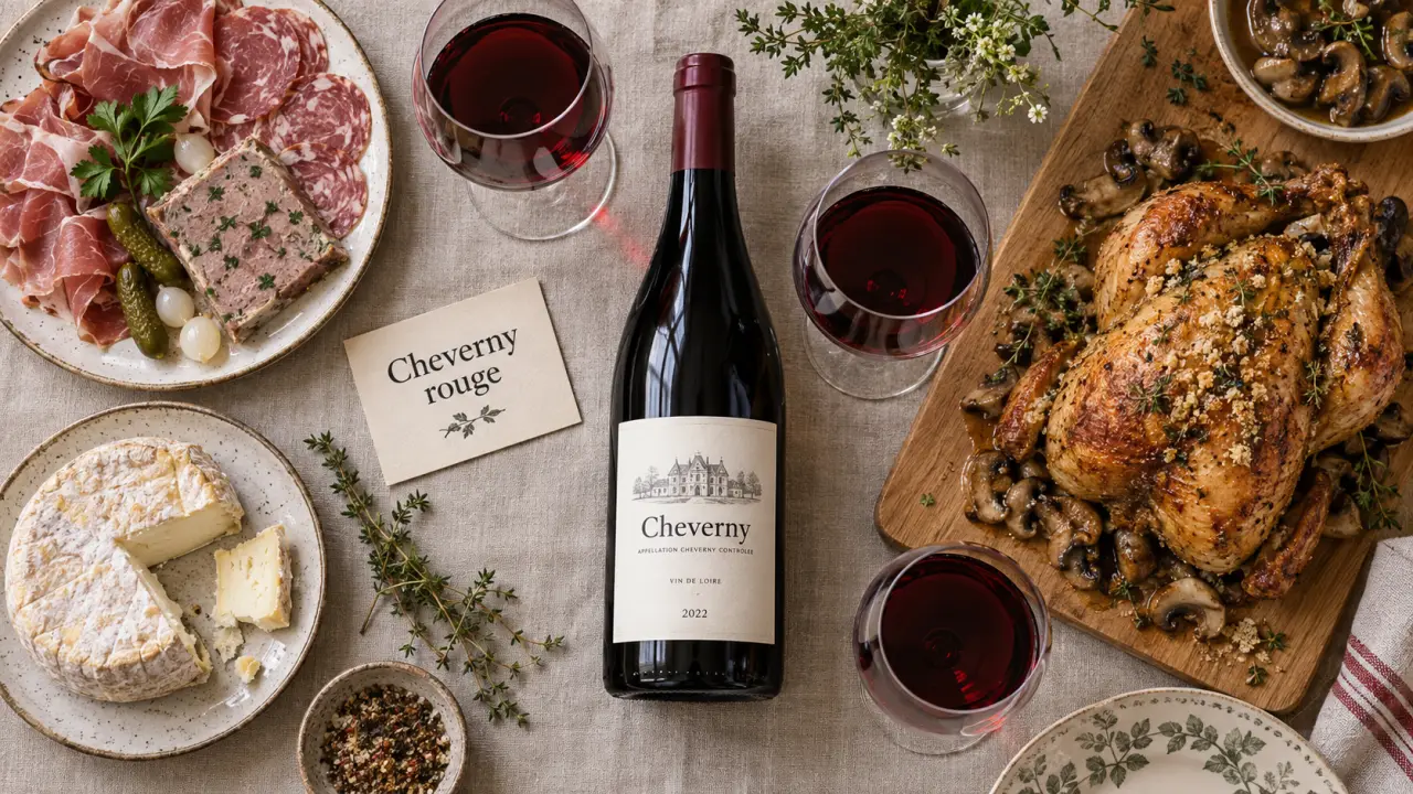 Vin Cheverny rouge avec quel plat : accords poisson, volaille
