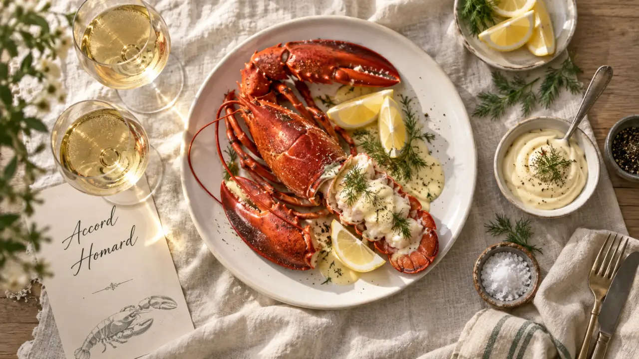Accord mets et vins homard : blanc tendu, champagne ou rouge léger