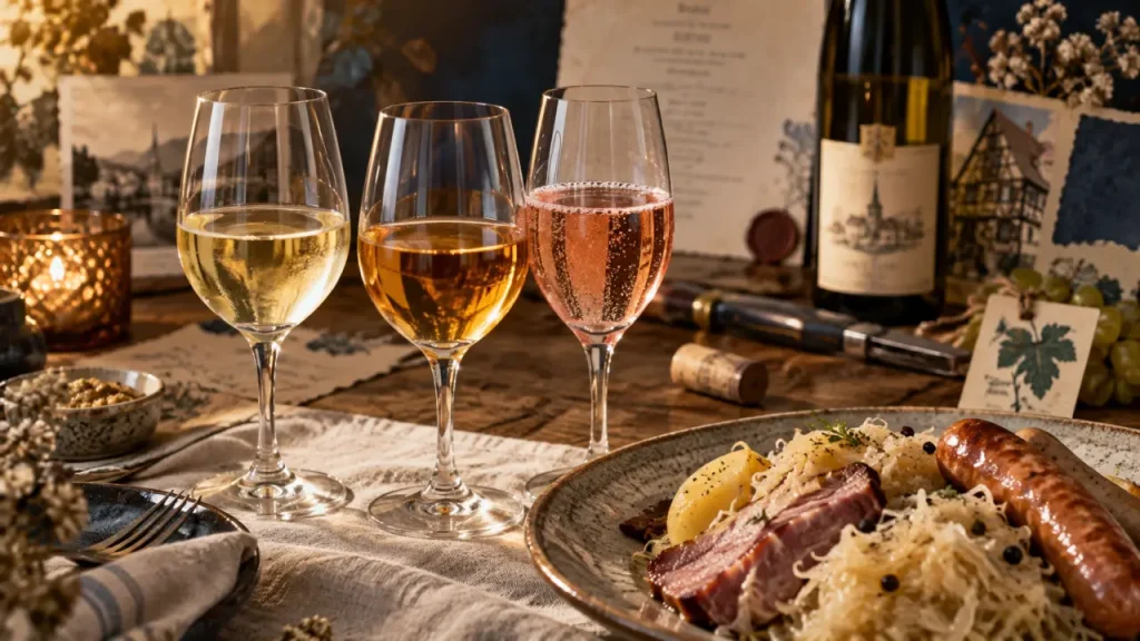 Accord mets vins Alsace : choucroute, poisson et munster