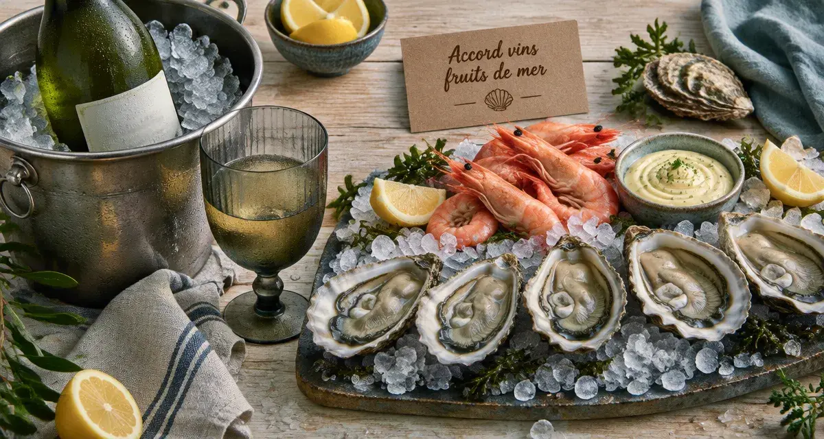 Accord mets vins fruits de mer : huîtres, crevettes et blanc frais
