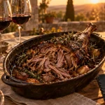 Accord mets vins gigot de 7 heures : vin rouge, gigot d’agneau confit
