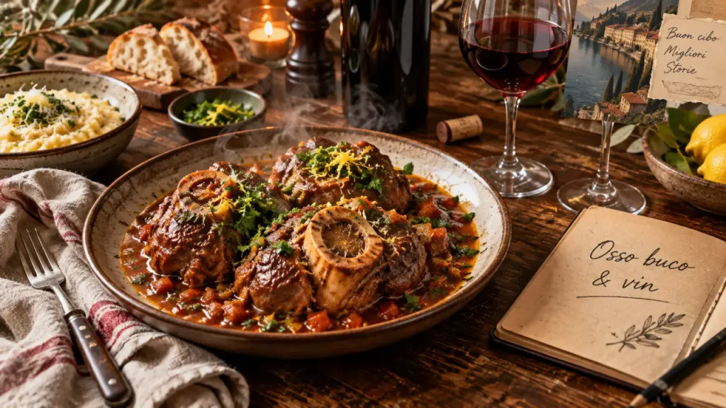 Accord mets-vins avec l’osso buco : rouge souple, blanc ample et pièges tanniques