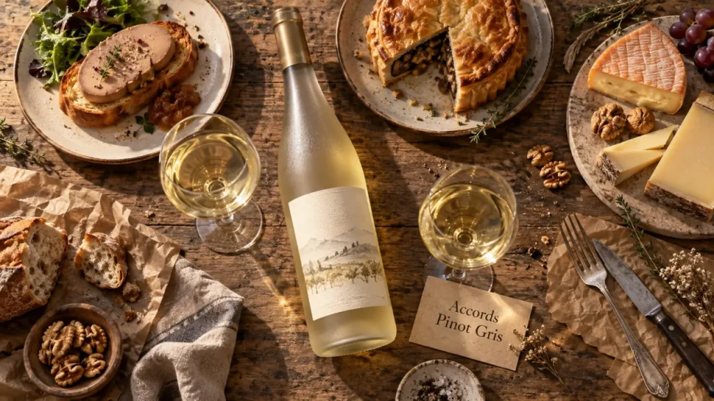 Accord mets vins Pinot Gris avec foie gras, cuisine épicée et fromages