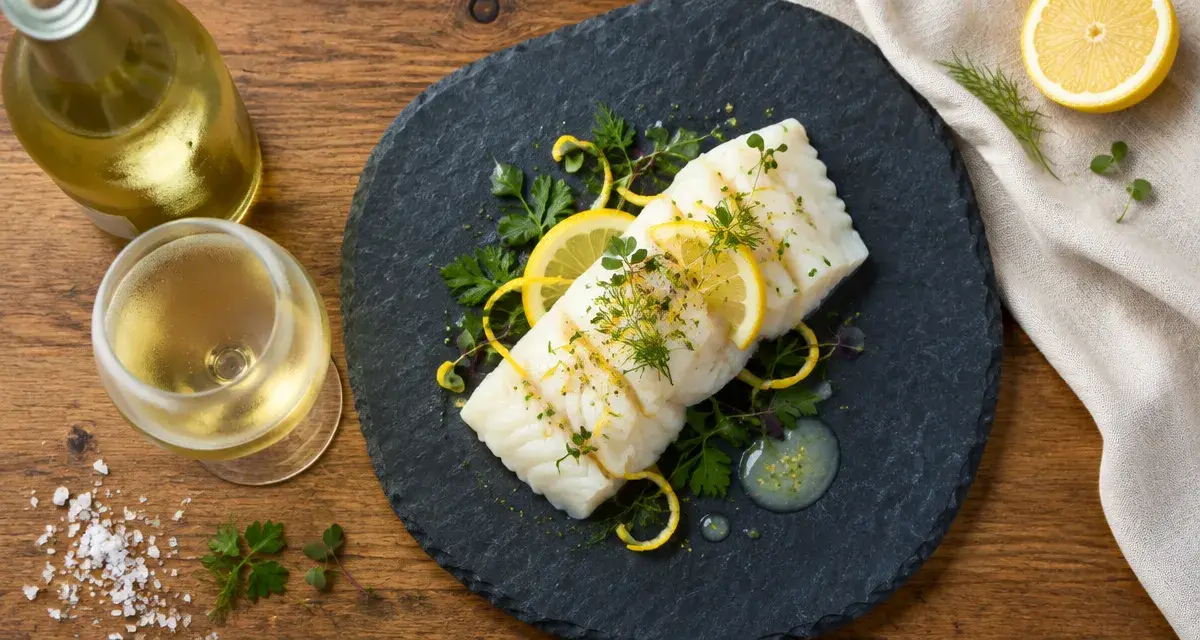 Accord mets vins poisson : vin blanc avec cabillaud citron