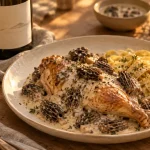 Accord mets vins poularde aux morilles avec vin jaune, Bourgogne ou champagne