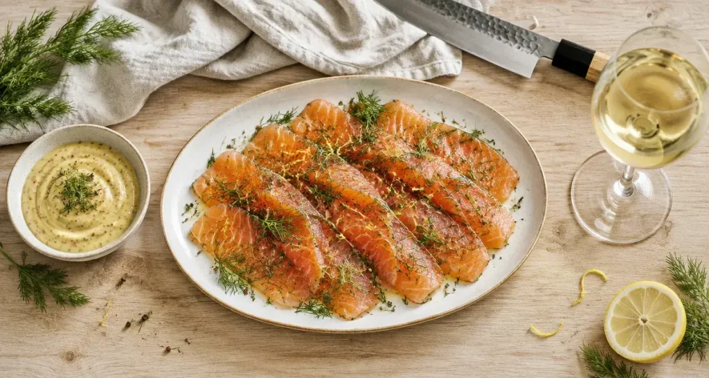 Accord mets vins saumon gravlax, aneth et citron, vin blanc sec