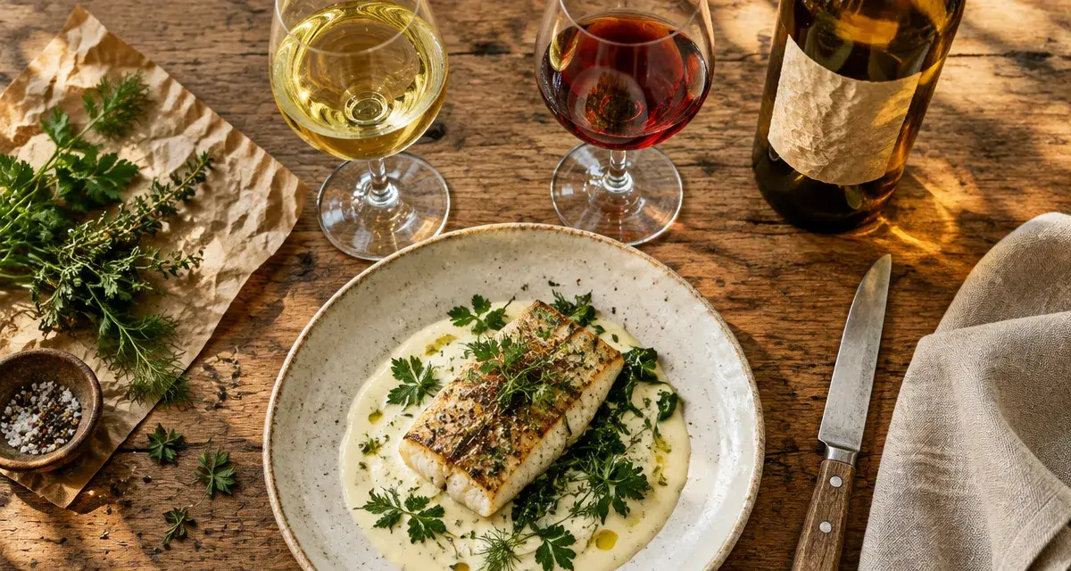Accord mets vins signification : verres de vin et poisson grillé