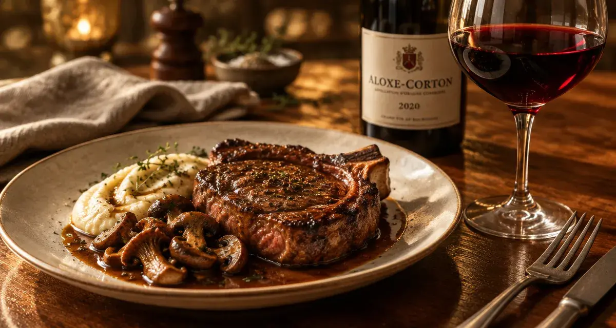 Aloxe corton accord mets vins : bœuf et vin rouge