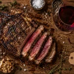 Côte de bœuf vin rouge grillée au thym