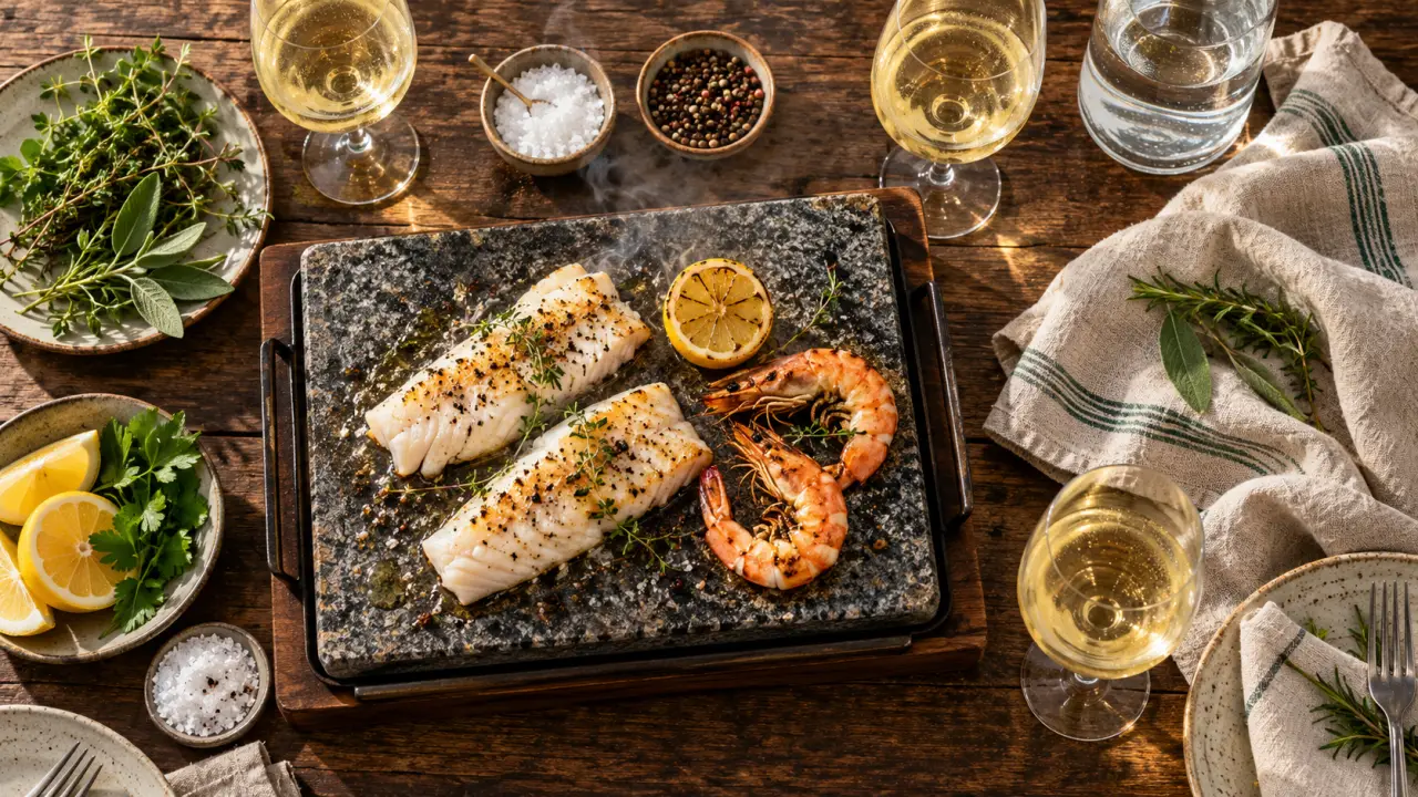 Quel vin avec pierrade de poisson : pierrade de poisson et vin blanc frais
