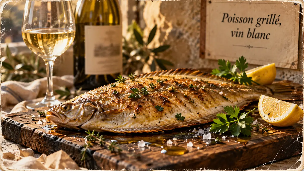 Quel vin avec poisson grillé : vin blanc sec, sole grillée et citron