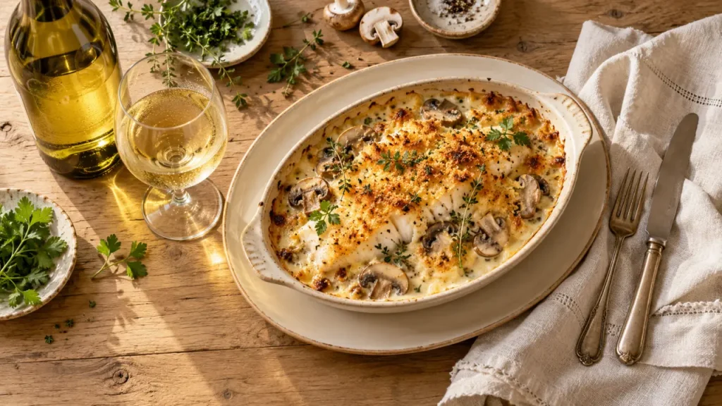 Quel vin avec coquille de poisson chaude, coquille gratinée crème, vin blanc