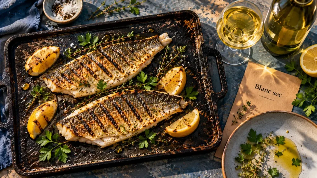 Quel vin avec du poisson à la plancha : blanc sec, bar grillé à la plancha